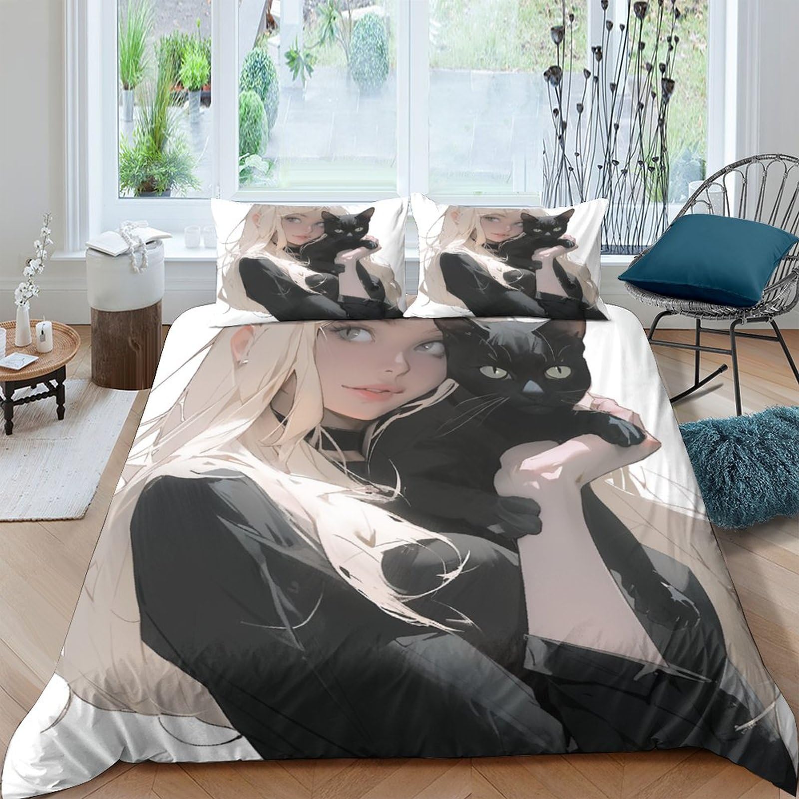 Chambre décor parure de lit 200x200cm pour en finir avec les lits tristes
