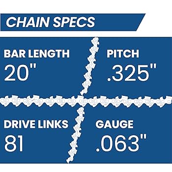 Amazon.com: ZENTOP Chainsaw Chain 20 Inch, 0.325