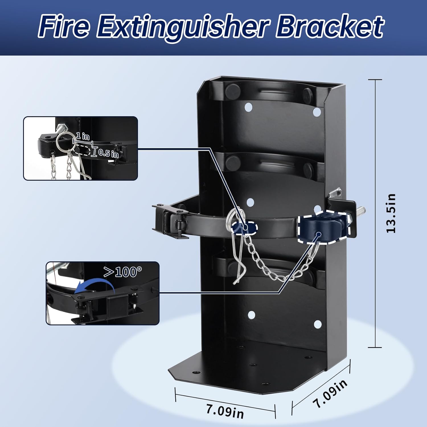 𝙉𝙚𝙬 2 Pcs 20lb Heavy Duty Fire Extinguisher Bracket Wall Mount, 20 LB Fire Extinguisher Mount for Truck, Fit 20lb Dry/10lb CO2 Extinguisher, for Garage Vehicle, Replace amerex 810，3-Yr Warranty