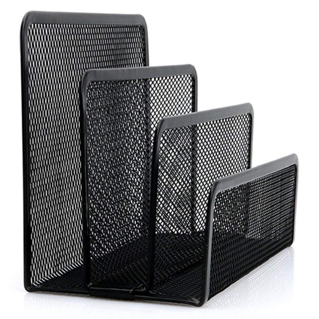 N-K Black Mesh Letter Sorter Mail Business Document Tray Desk File Organiser Holder Black Useful and Practical