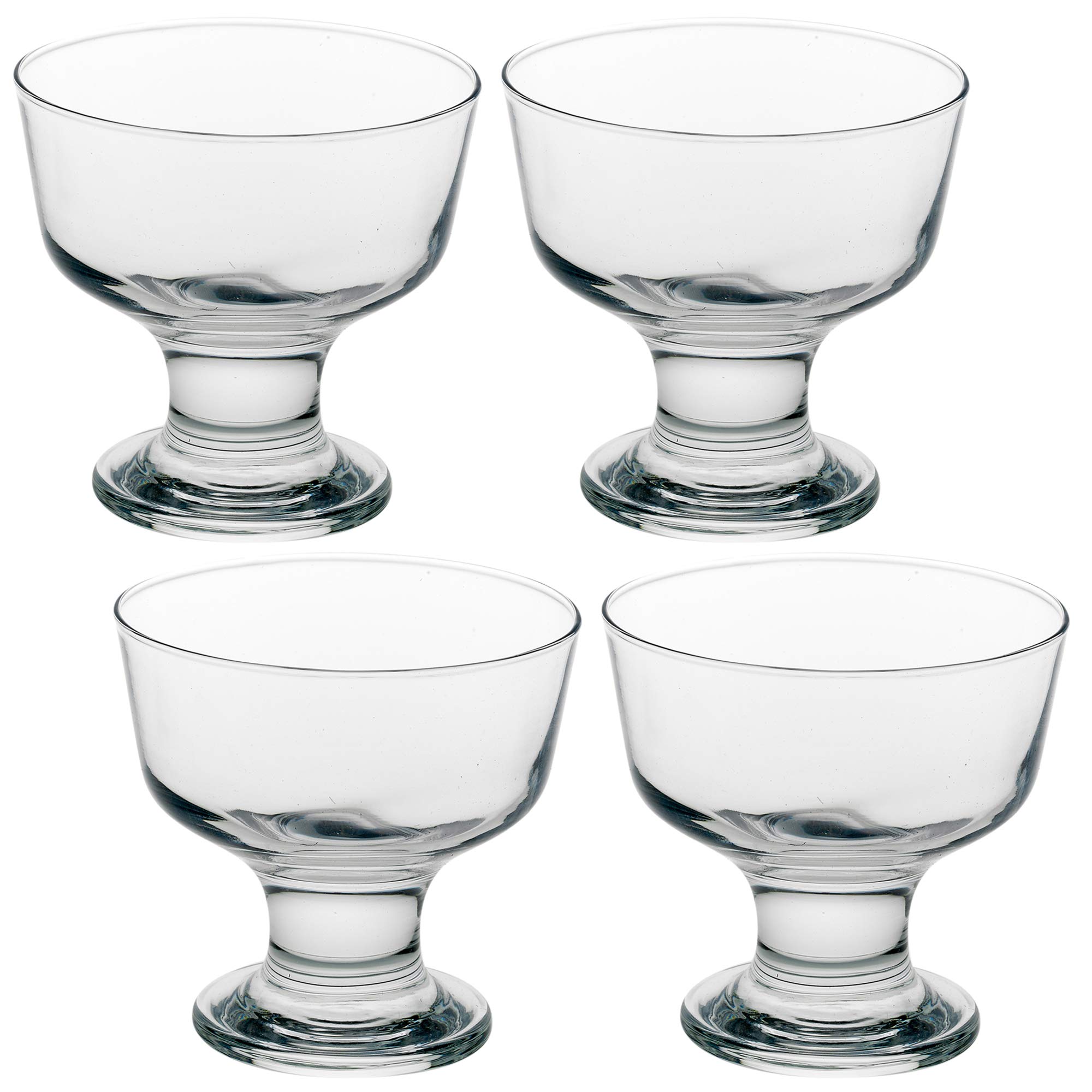 2/4/6 Ice Cream Sundae Dessert Cocktail Fruit Pudding Glass Bowl Dish Stand Set (4)