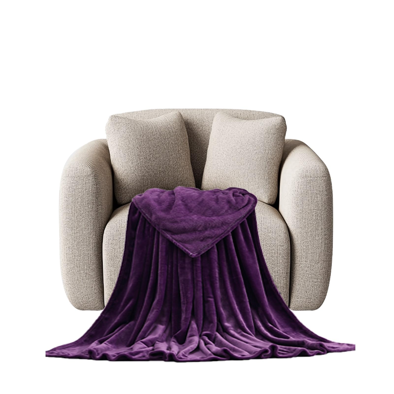 STGAO Fleece Blanket 180 x 260 cm All Season Sofa Throw Versatile Blanket for Bed, Couch, Settee, Travel, Fit All Season, Dark Purple