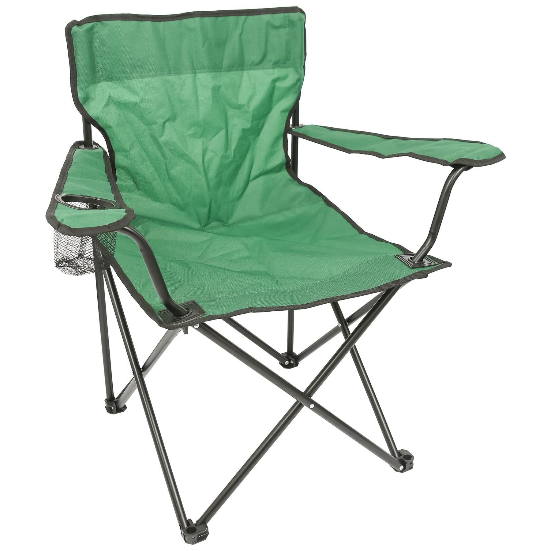 Harbour Housewares Folding Camping Chair - Green - Pack of 1 - Canvas Outdoor Lawn Seat for Picnic, Garden, Beach, Hiking, Fishing