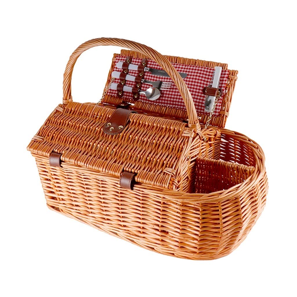 ピクニック バスケット 屋外大容量ピクニックバスケットハウス形のピクニックハンパー携帯電話溝付きの牧草地の収納バスケット付き 家族の屋外収納バスケット (C Amazon｜ピクニック バスケッ 屋外大容量ピクニックバスケットハウス形