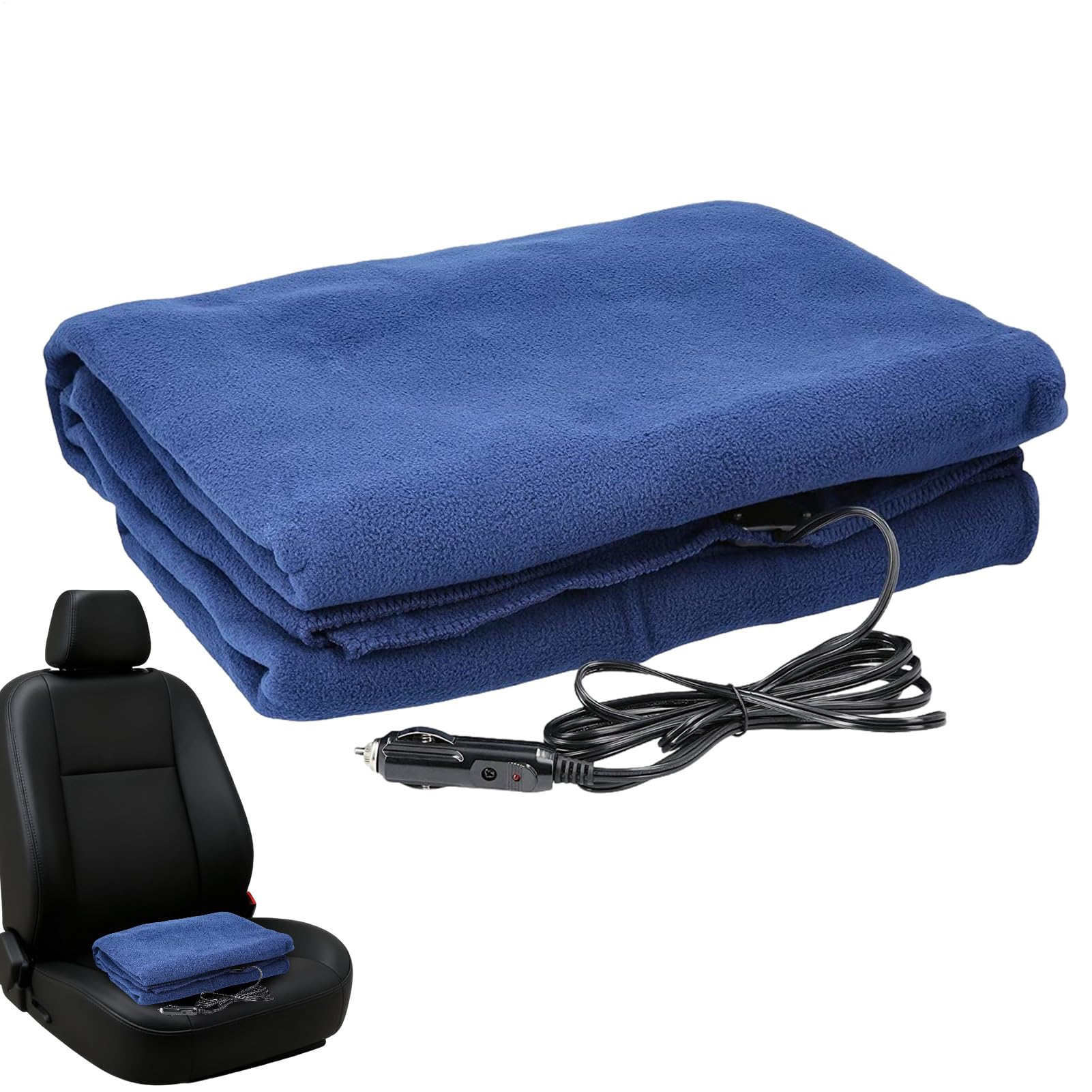 Coperta Riscaldante Per Auto Spegnimento Automatico Morbida Portatile | 12V Coperta Elettrica Riscaldante per Veicoli Per Campeggio Viaggi Stradali Famiglia Donne Adulti Anziani