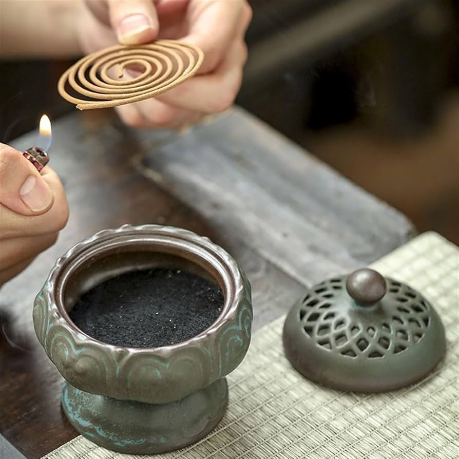 新品◾️マドカリンダル◾️ INCENSE HOLDER WITH SAUCER Incense Stick Holder Creative Ceramic Incense Burner Retro