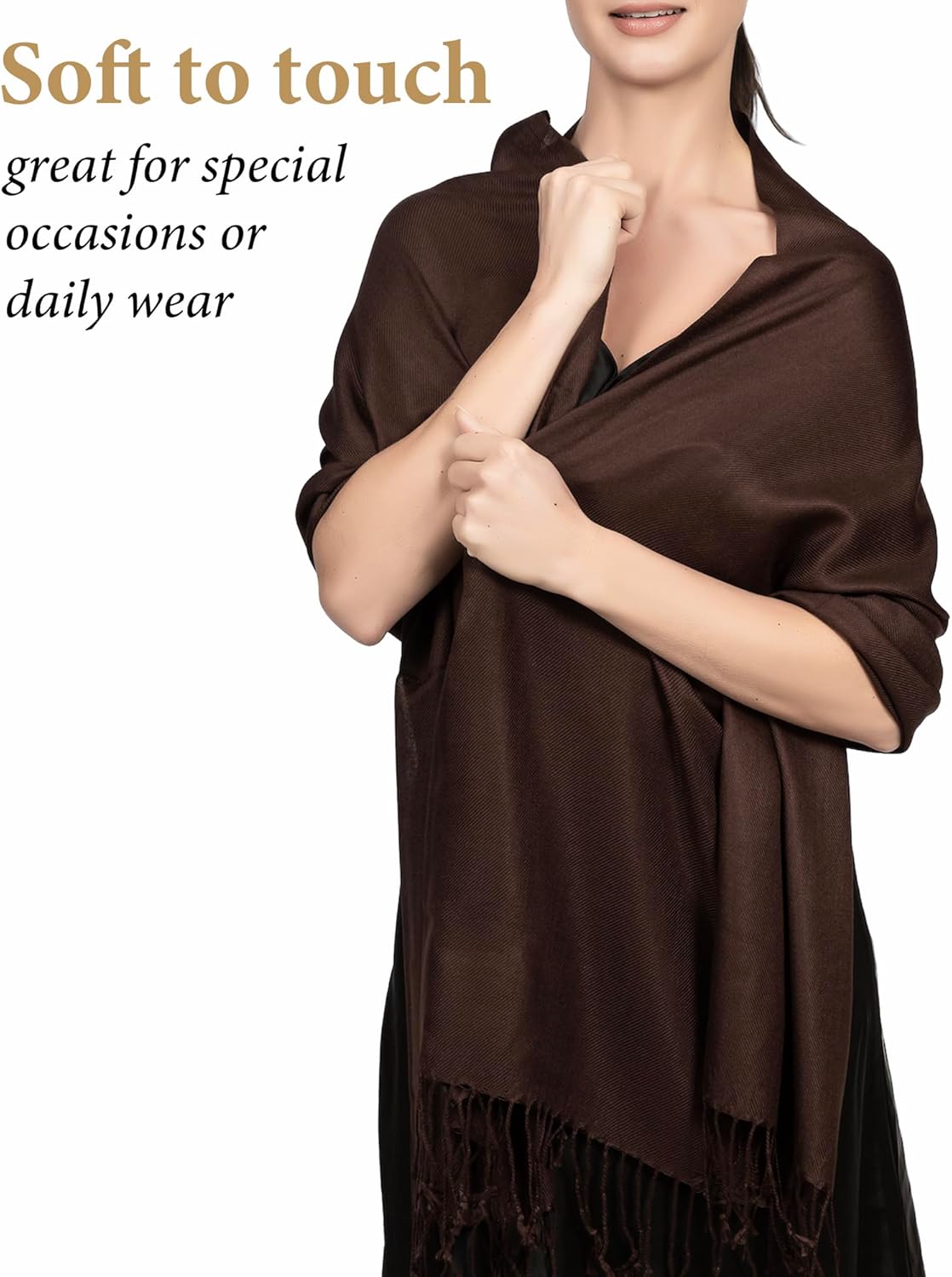 Achillea Soft Silky Pashmina Scarf for Women – Shawl Wrap for Evening Dresses, Bridesmaids, Weddings & Everyday Wear - Image 6