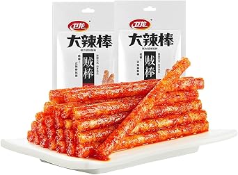Spicy Strips - Spicy Gluten Latiao, Chinese Special Casual Snack Food, Made from Wheat/Chili/Spice, Low Sugar and Low Calories, Best Vegan, 78g Pack of 2