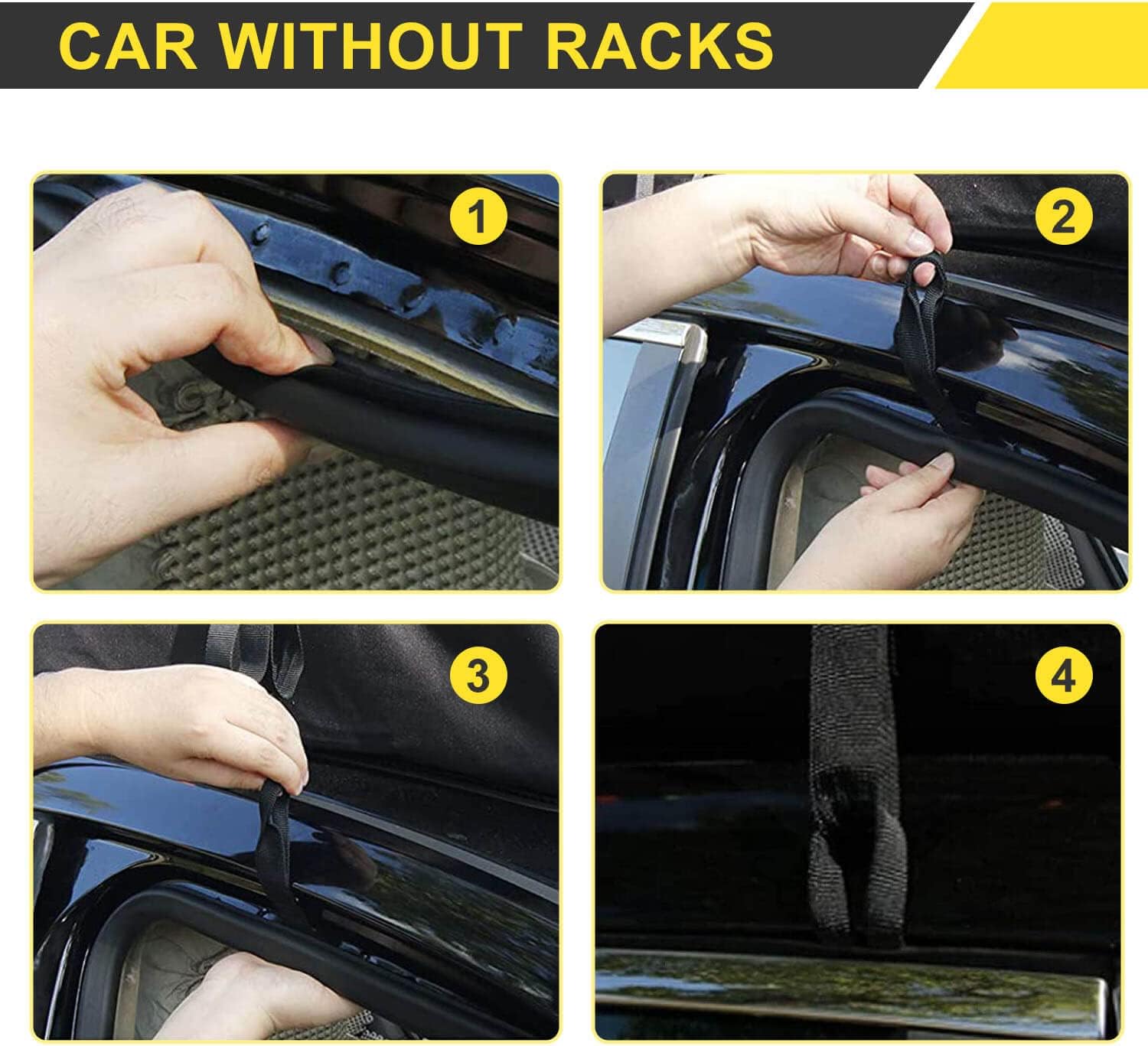 Rooftop Cargo Carrier Bag Car Roof Bag 15/21 Cubic Feet Waterproof for All Vehicle with/Without Rack, Include Anti-Slip Mat, Reinforced Straps, Door Hooks, Luggage Lock (Yellow-21 Cubic Feet) : Automotive