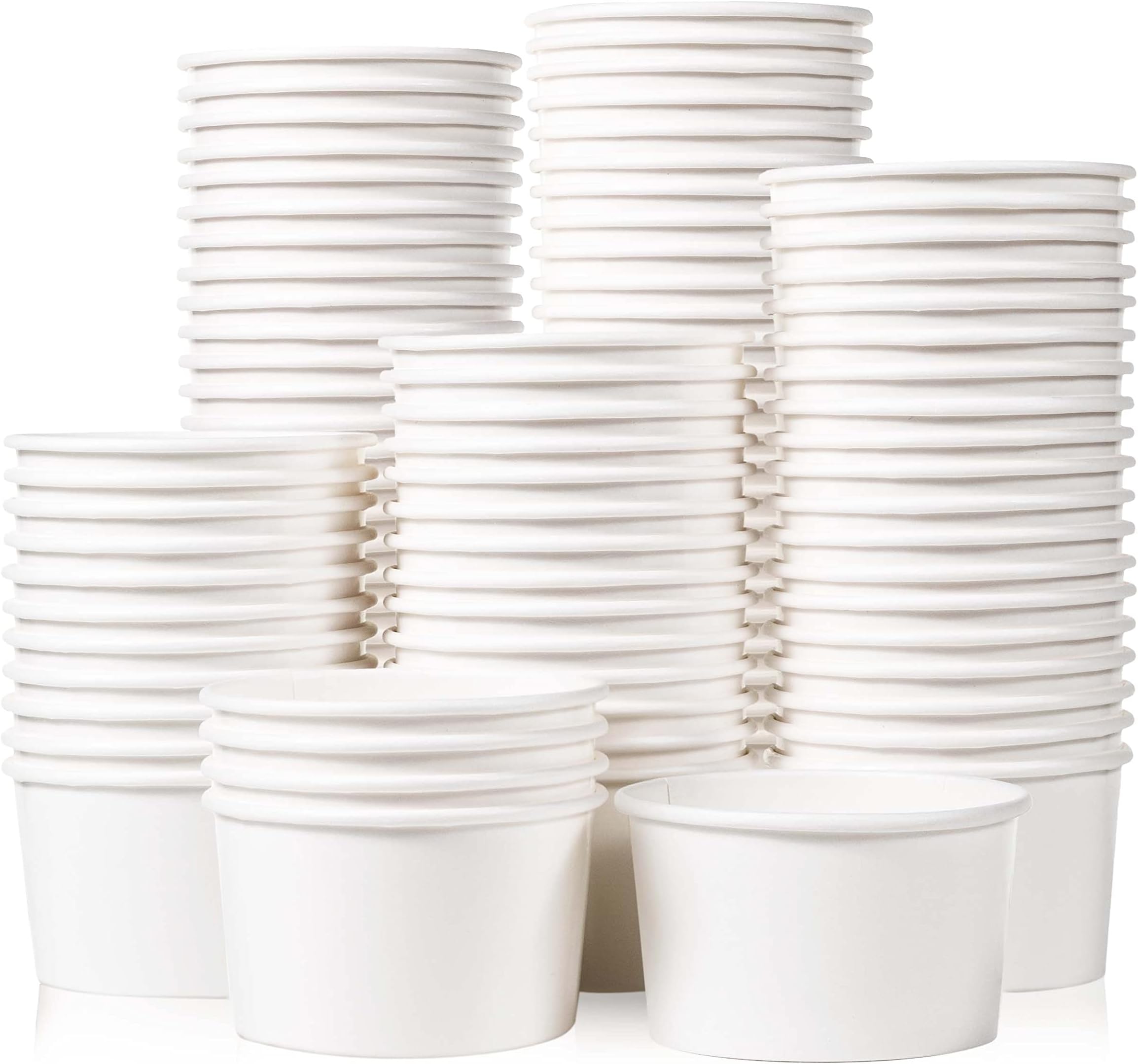 Amazon.com: 6 oz Paper Hot/Cold Ice Cream Cups - 100ct (White) : Health ...