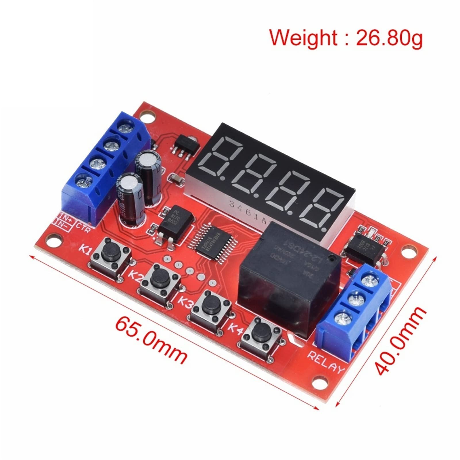 DC 5V 12V 24V 10A Modulo Relè di Ritardo Regolabile LED Temporizzazione Digitale Timer Delay Trigger Switch Interruttore Controllo del(12v)