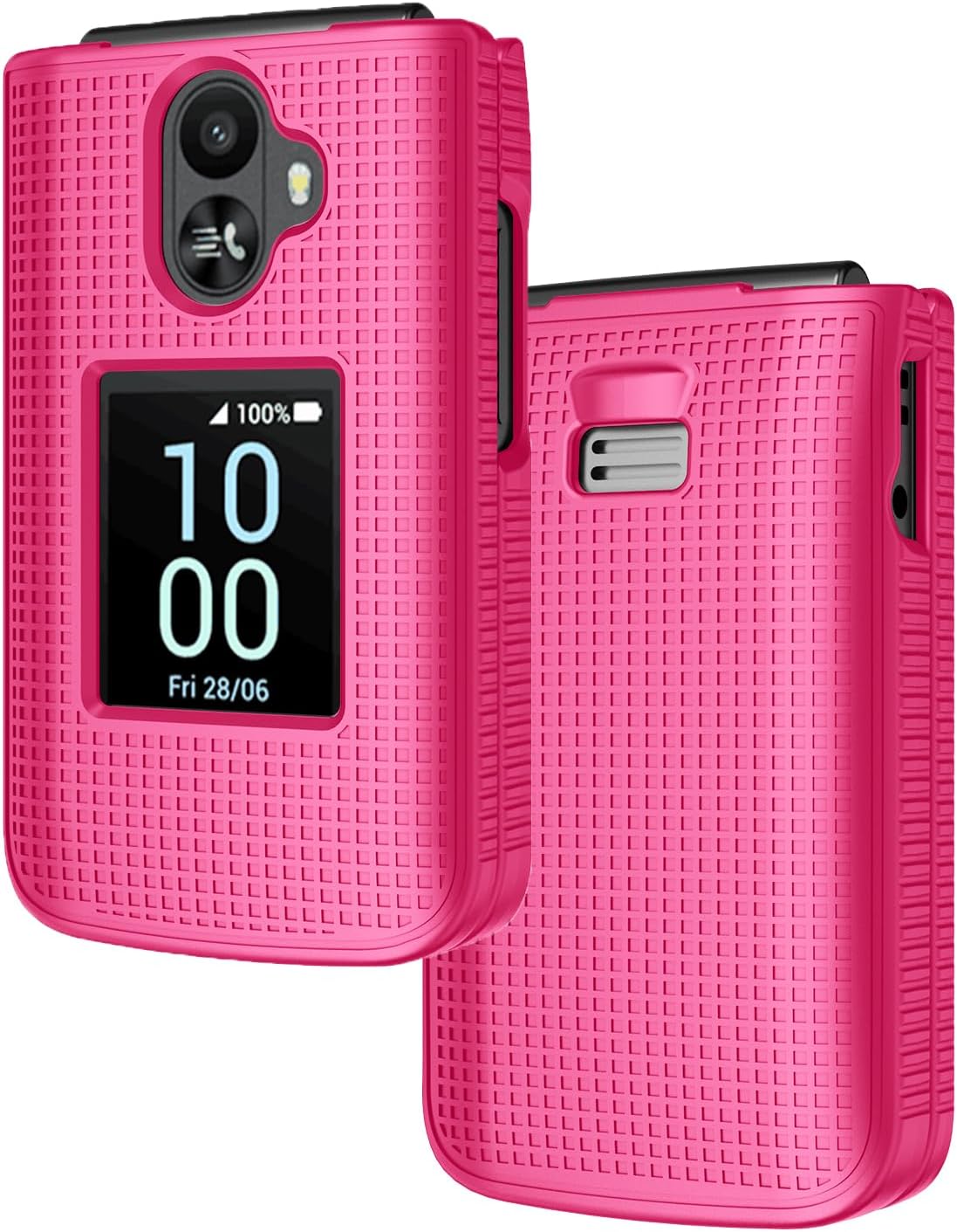 Nakedcellphone Grid Series for TCL Flip 3 Phone Case - Hot Pink