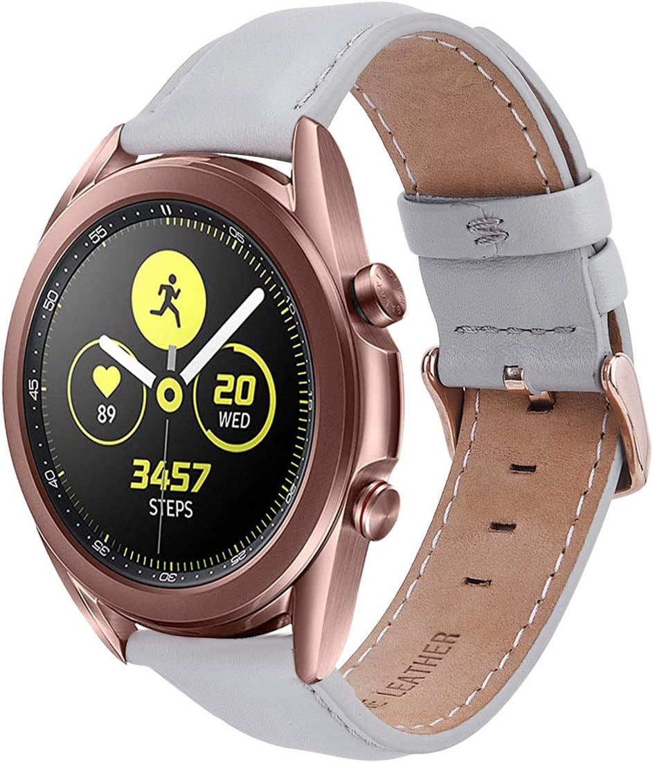 TOROTOP Galaxy Watch 3 41mm/Galaxy Watch 42mm Bands / Galaxy Watch Active 1&2 40mm 44mm Band Women,20MM Leather Strap Replacement Sport Band/Strap for Galaxy Watch 42mm/Gear Sport /Gear S2 Classic