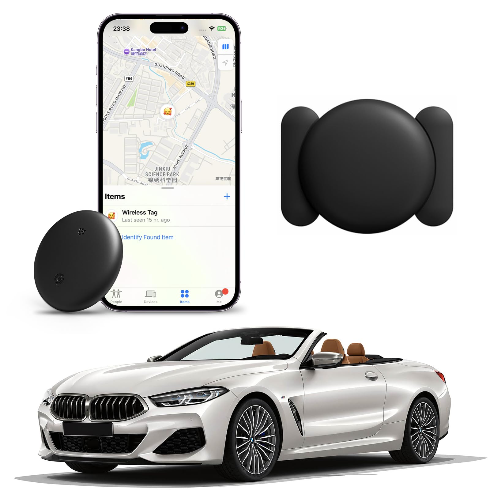 GPS Tracker for Vehicles, Hidden Car Location Tracker with Magnetic Case, Car Locator Real Time Tracking Item Finder Global Coverage Works with Find My (iOS Only) No Monthly Fees, Black-image-13