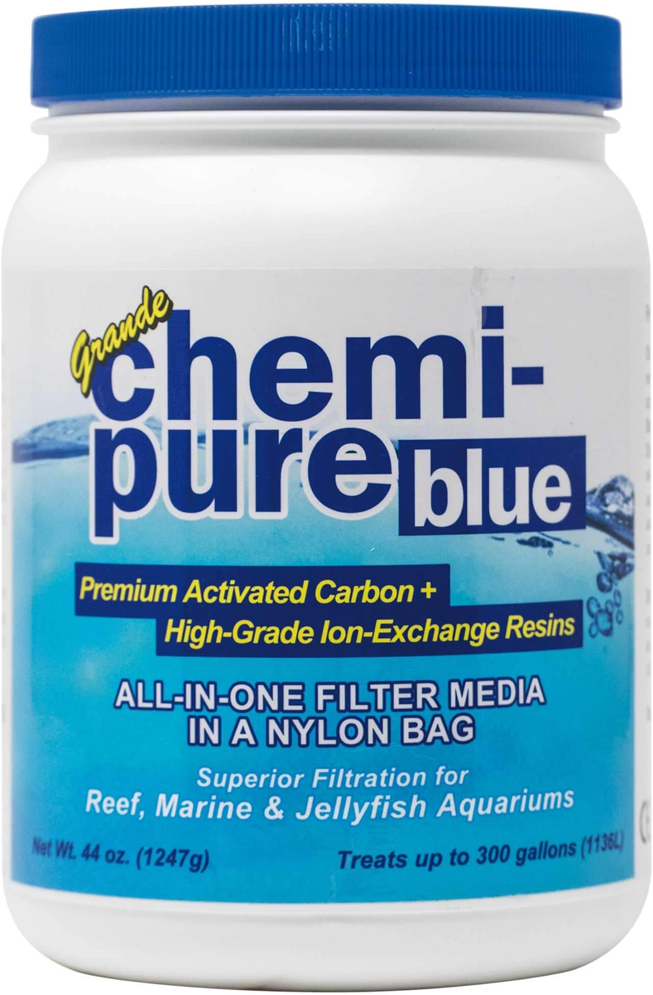 CPBLU44 Chemi-pure Blue Grande Aquarium Filtration, 44 oz, Black