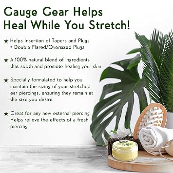 Ear Stretching Balm | 10 ml Jar | Piercing Aftercare | Stretched or Damaged Skin Care | All Natural Moisturizing Salve w/Jojoba