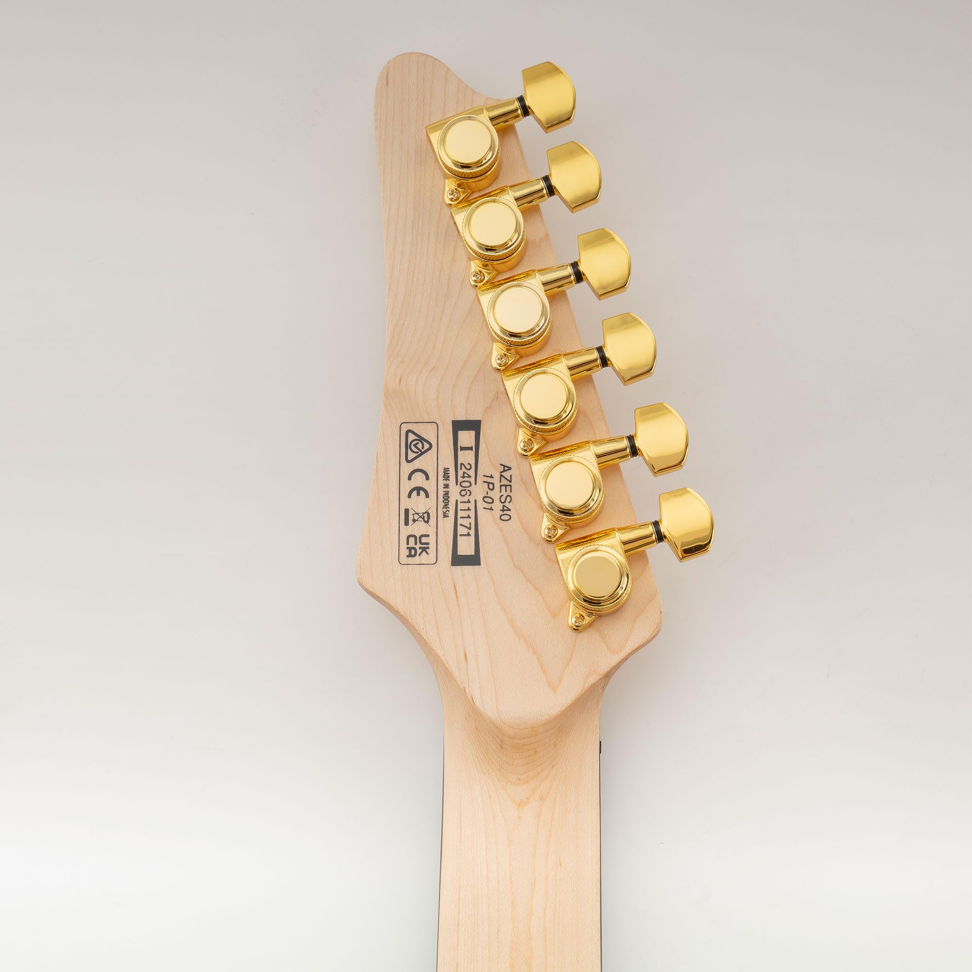 Musiclily Pro 6 en línea Clavijas de Afinación Bloqueo 18:1 Ratio Clavijeros Bloqueantes con Botón Hex Tornillo 45° para Guitarra Eléctrica tipo Strat Tele, Dorado