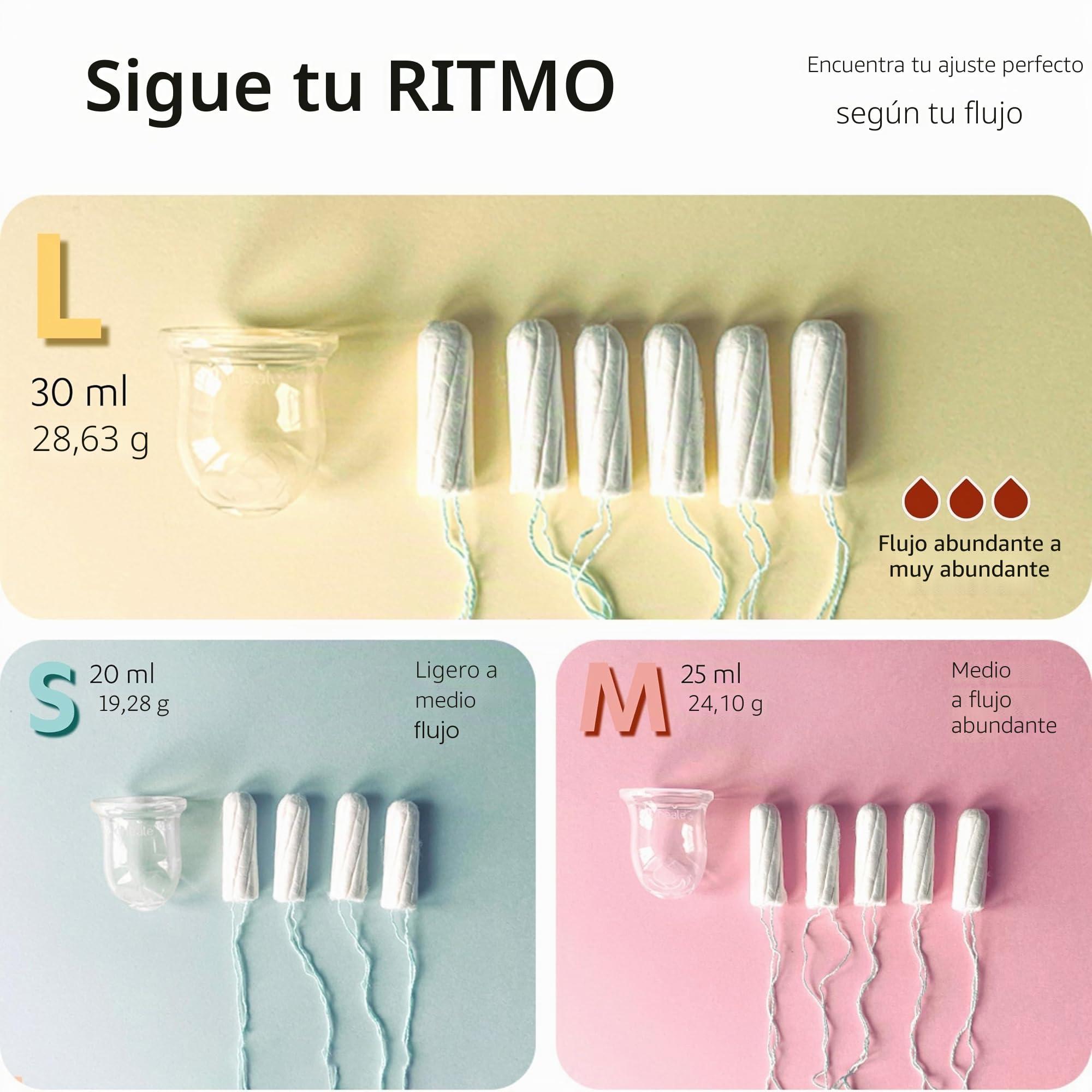 La Cup Luneale - copa menstrual - diseño ergonómico exclusivo creado con matronas - fabricación francesa - 100% silicona médica de platino (L - Flujo abundante/muy abondante)