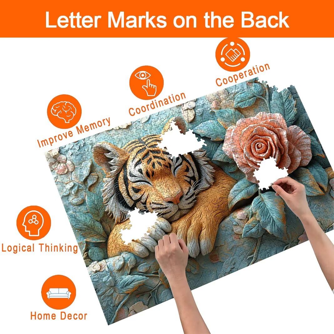 Puzzle Tigre, Puzzle 5000 Piezas, Rompecabezas, Regalo Mujer, Decor -8274