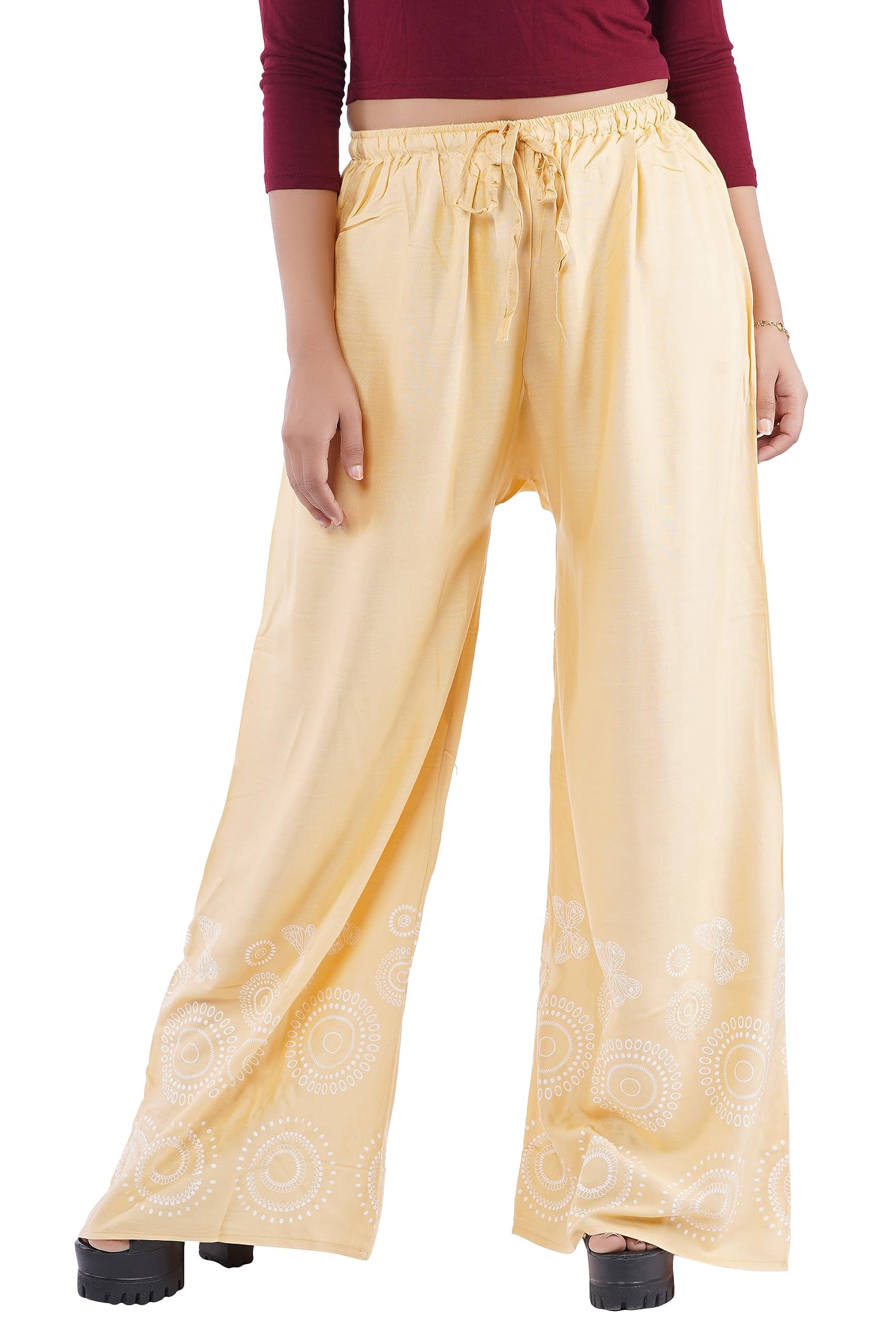 yashasvi Women's Rayon Regular Fit Bottom Printed Design Palazzo-picture-16