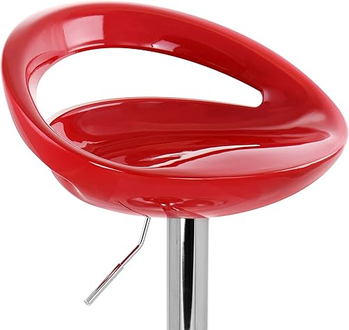 Miniatura 7 de Elama Moderno taburete de bar ajustable retro de 2 piezas con base cromada