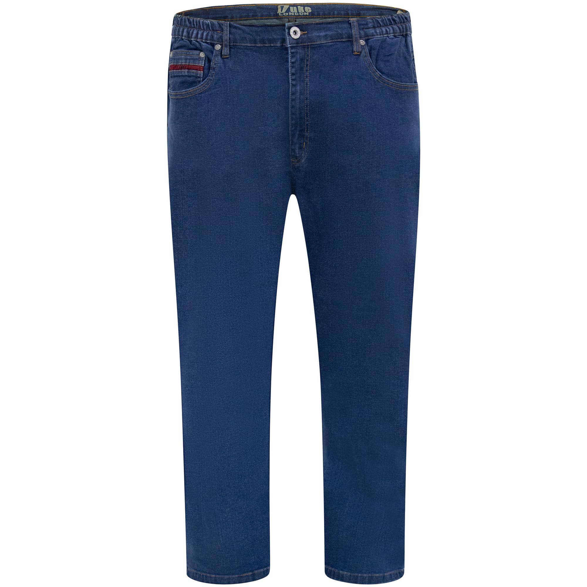 Duke London Men's Blue Duke D555 London Bailey Elasticated Waist Kingsize Jeans (44S) (Blue)
