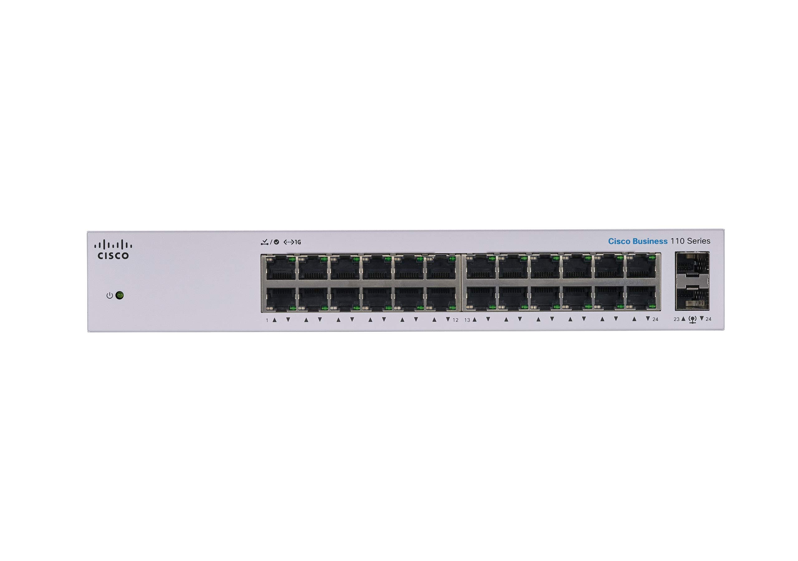 Cisco Business CBS110-24T-UK Switch Non Géré | 24 Ports GE | 2x1G SFP Partagés | Protection à Vie Limitée (CBS110-24T-UK)