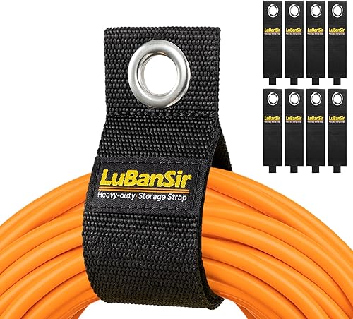 LuBanSir Paquete de 9 soportes para cables de extensión, correa de almacenamiento resistente de 17 pulgadas para organización y almacenamiento de