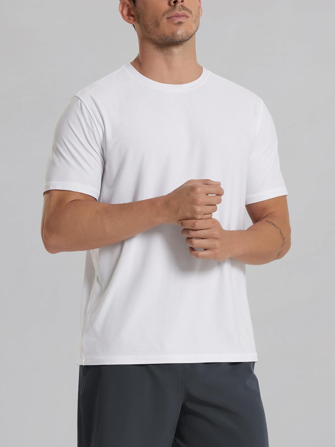 ODODOS Men's Performance T-Shirt - odSTRATUM Tech Tee, Ultra Soft Moisture Wicking UPF 50+ Fitness Shirts - The Ascent Series