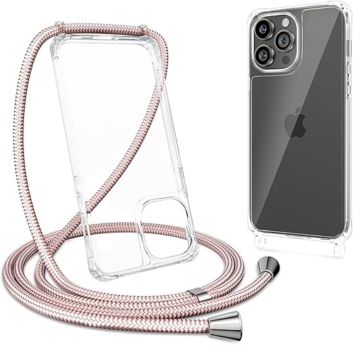 Miniatura 8 de ZTOFERA Compatible con iPhone 15 Pro, funda transparente con cordón ajustable, TPU suave y delgada, a prueba de golpes, funda protectora cruzada