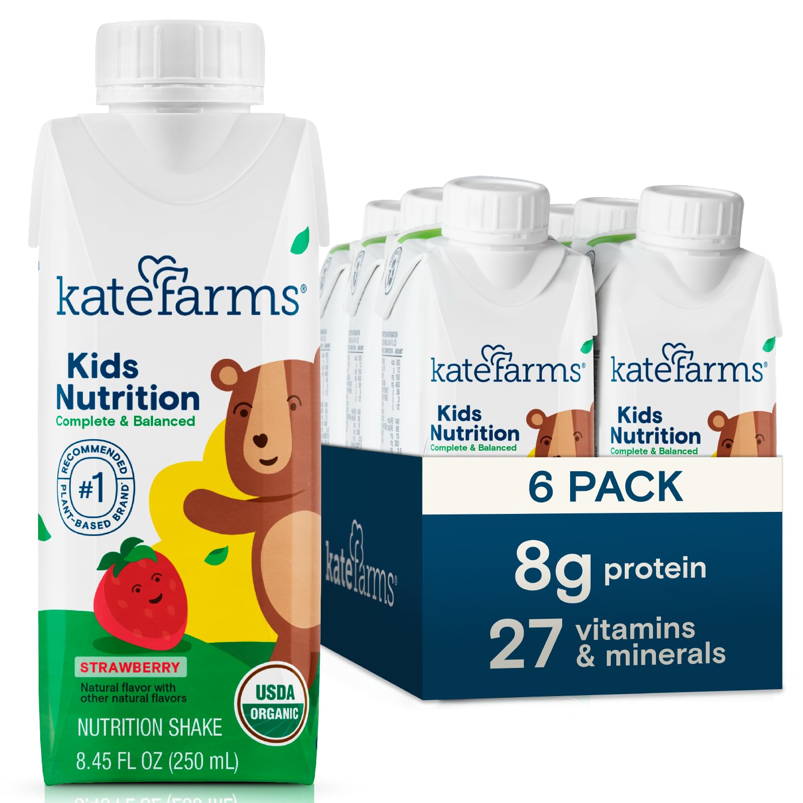 Kate Farms Organic Kids Nutrition Strawberry Shake