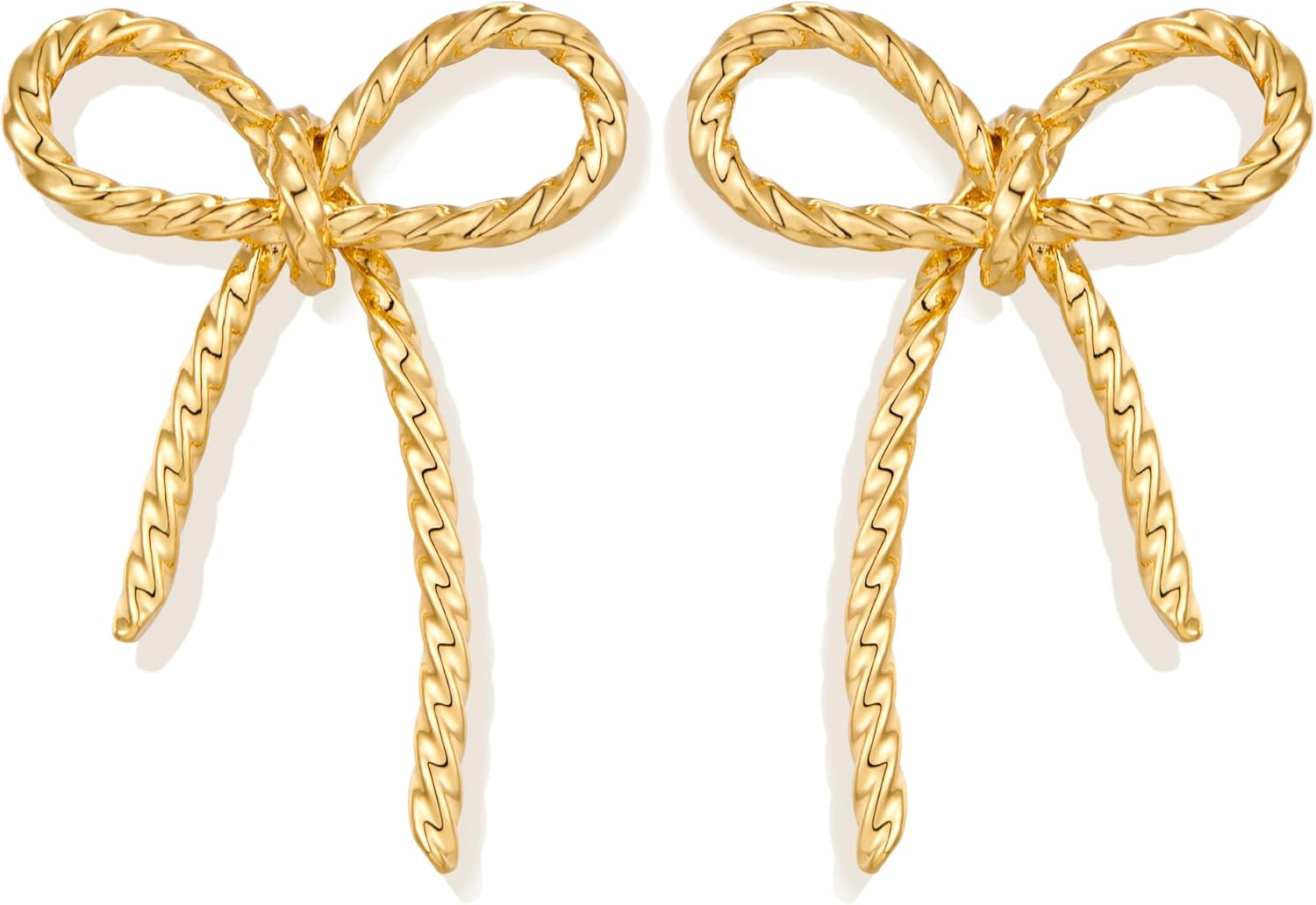 Gold Bow Stud Earrings for Women Statement Bow Stud Earrings