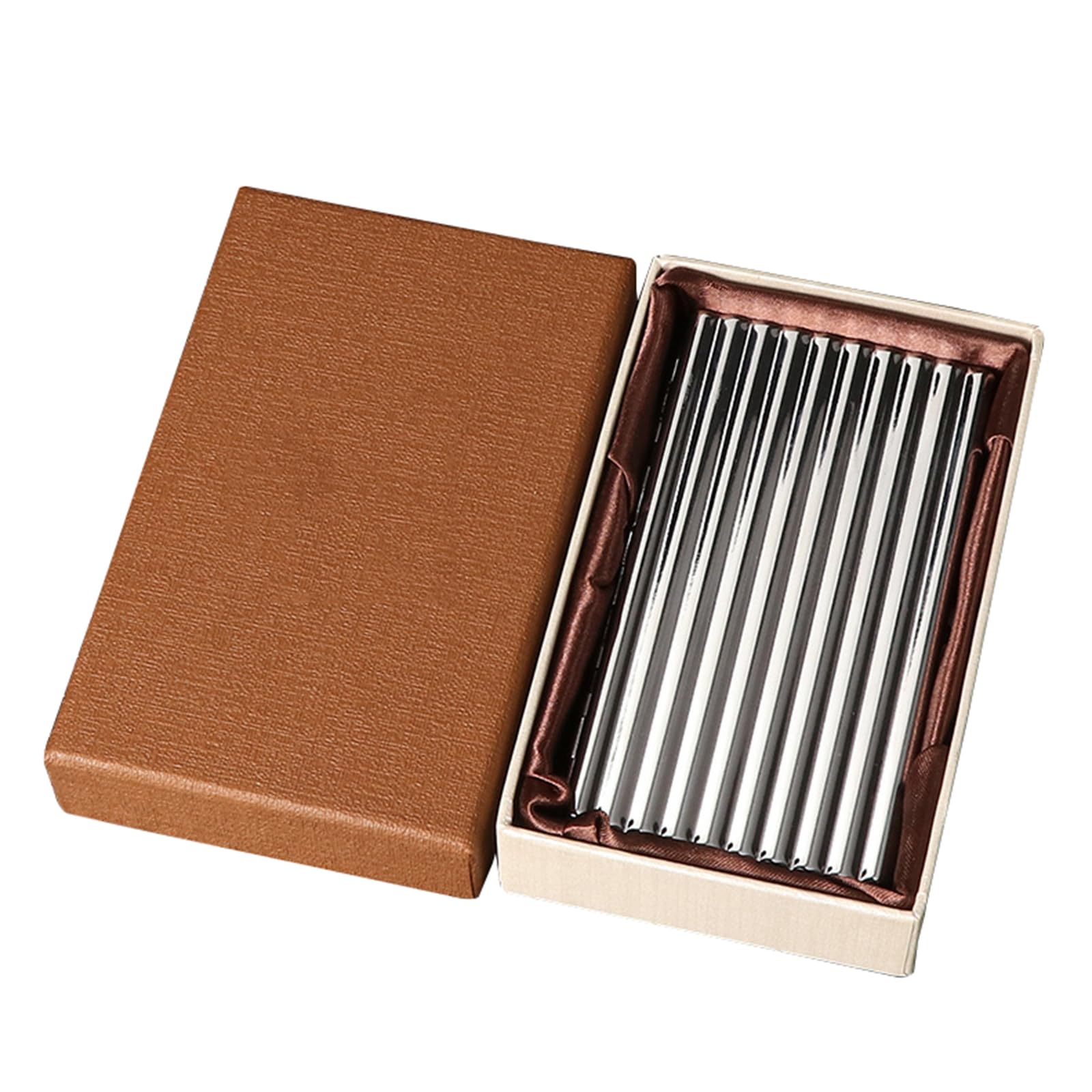 Metal Cigarette Case for Regular Size Cigarettes, Portable Cigarette Case, Can Hold 14 Cigarettes,One Size,Silver