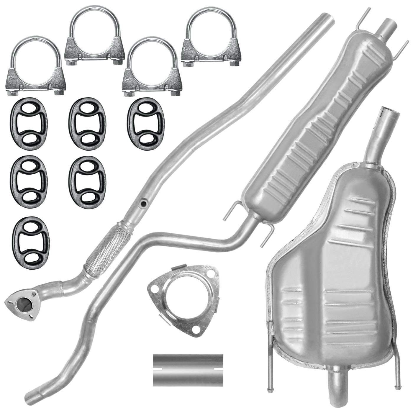 FERROZ Kollektorrohr und Mitteltopf und Auspuff-Endtopf für Opel Zafira B 07.2005-12.2014 1.6 16V