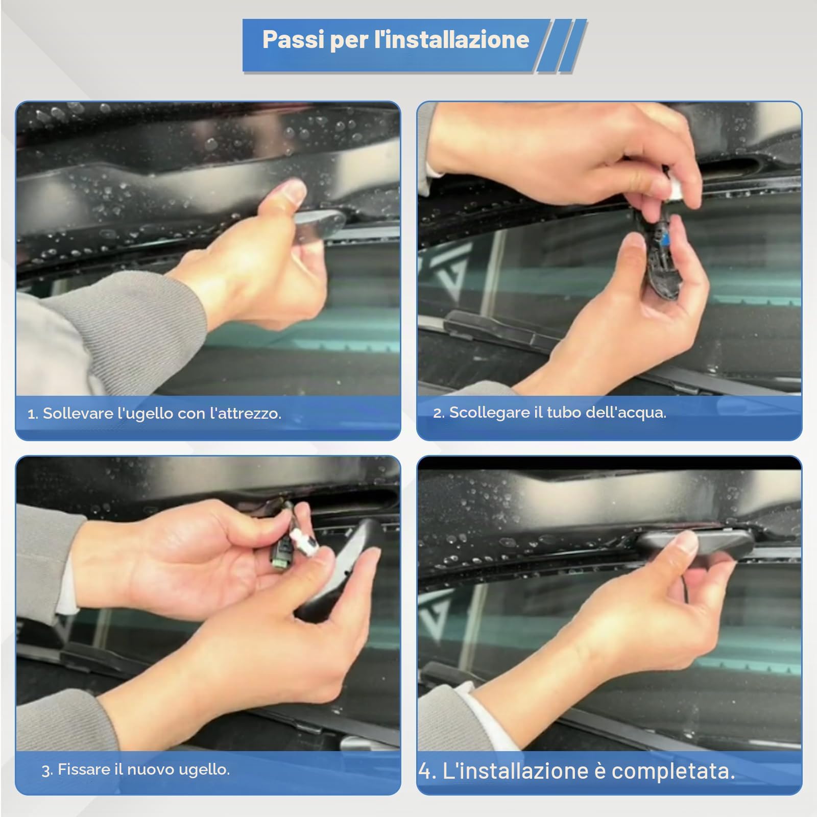 XUKEY 4GD955988 4GD955987 Ugelli per Lavavetri 2 pezzi per Audi Ugelli Lavavetri per auto Ugelli per Parabrezza Riscaldati Ugelli per Tergicristallo per Audi A4 B8