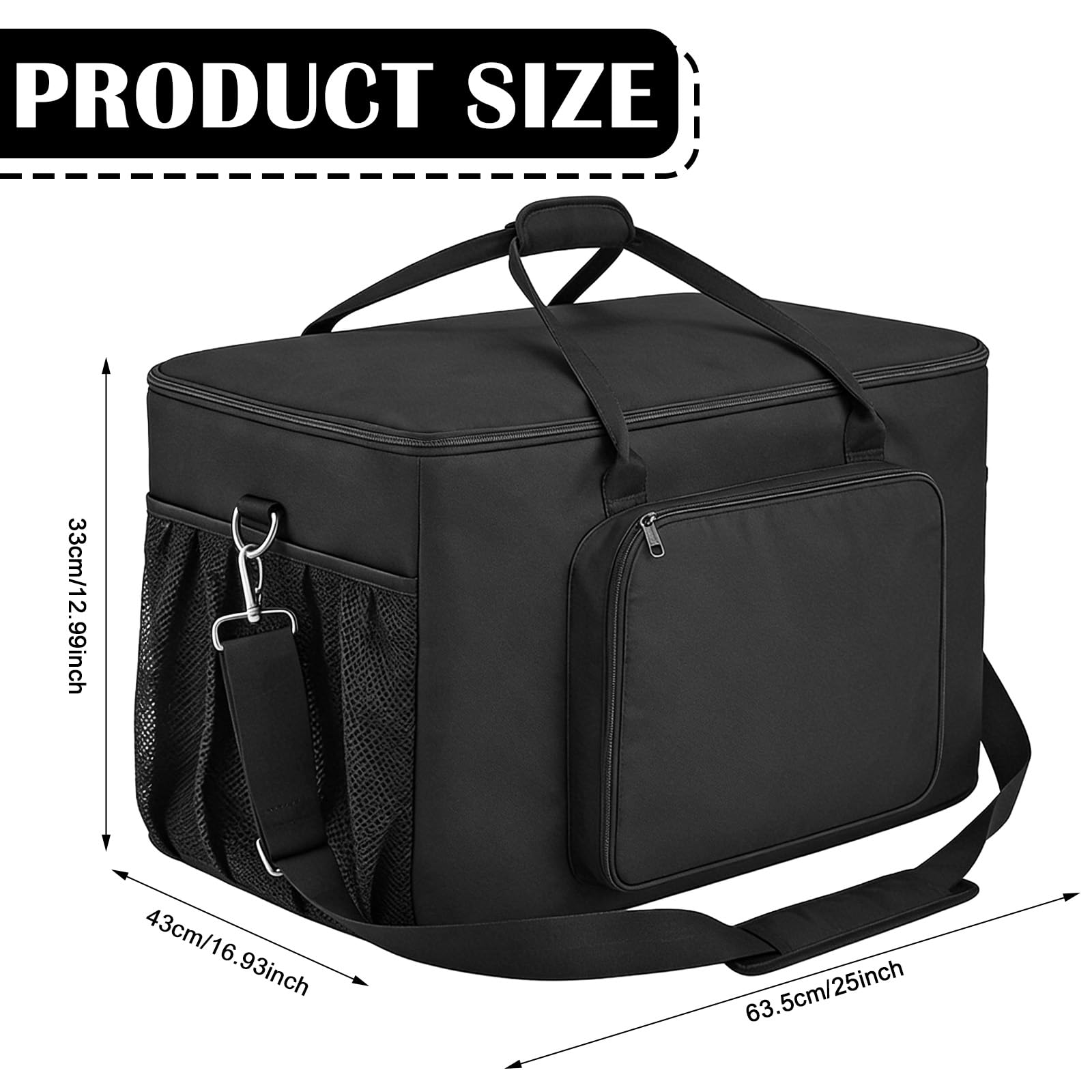 Grill-Tragetasche, BBQ-Aufbewahrungstasche, Outdoor-Ofenkoffer, Wasserabweisende,1680d Oxford-Gewebe, Outdoor-Grillzubehör Mit Mehreren Taschen Für Grill Und Zubehör, Nur Tasche, Schwarz