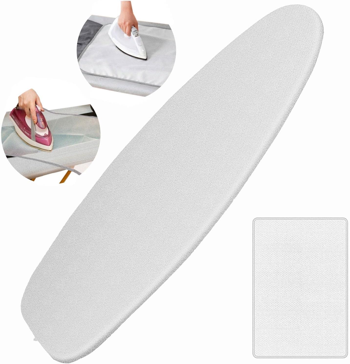 Funda para Tabla de Planchar, Upkey Funda Tabla de Planchar para Tabla de Planchar de 15 * 54 pulgadas, Largo funda para tabla de planchar con 3 capas, Calor reflectante se adapta a tableros estándar