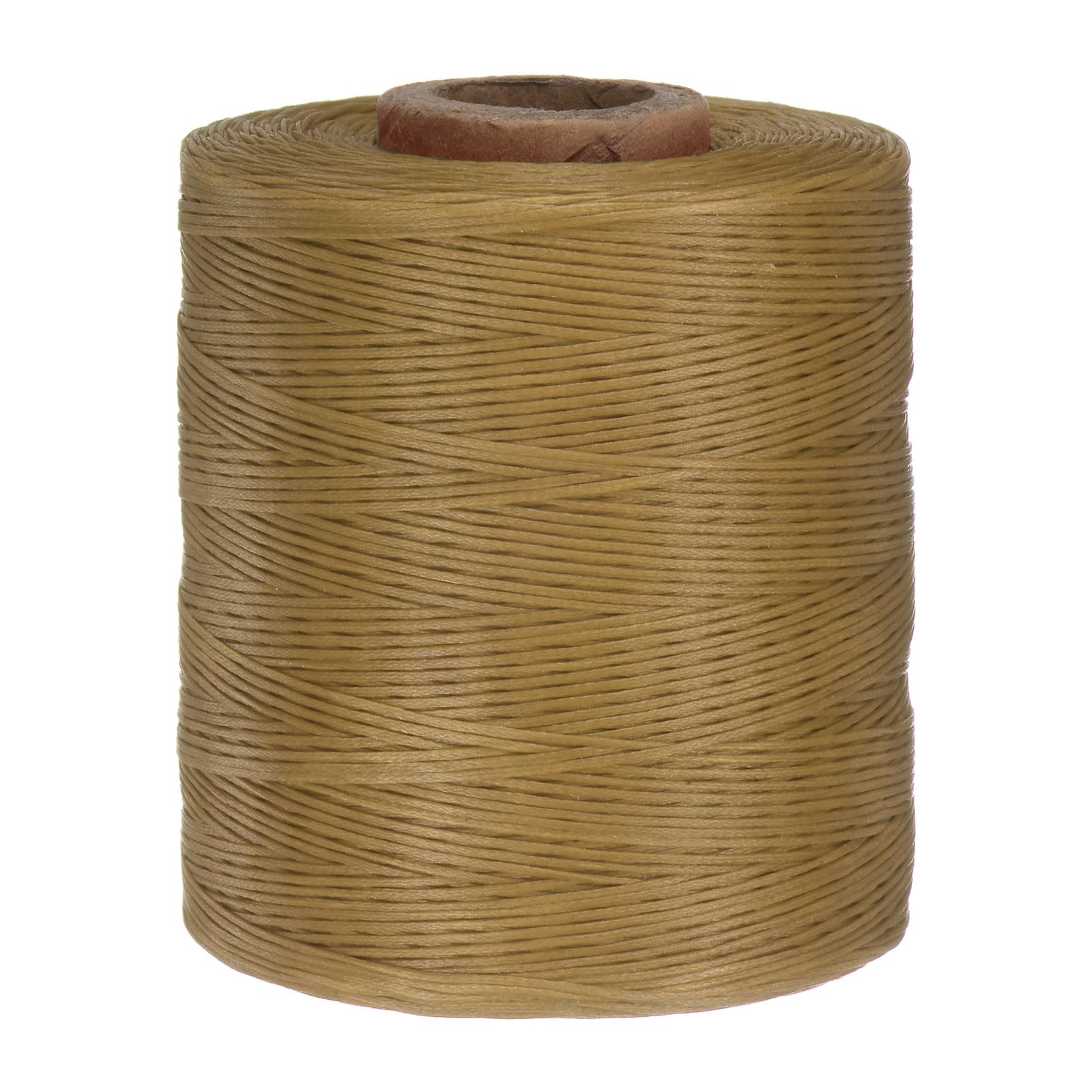 QUARKZMAN 210D 1mm Flaches Gewachstes Faden 766 Yards Polyester Leder Nähen Gewachstes Schnur Hand Nähen Gewachstes Kordel für Leder Nähen Buchbinden DIY Handwerk Sand Gelb