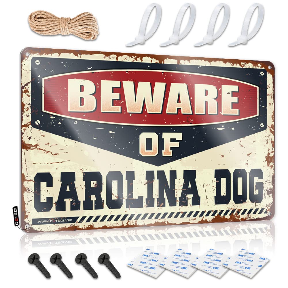 Metal Signs Vintage Funny Beware Of Carolina Dog Tin Sign Vintage Coffee Sign Funny Vintage Metal Sign(30X40CM)