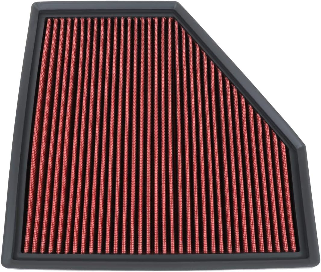 DNA Motoring AFPN-205-RD Washable Drop In Panel Air Filter [Compatible with 12-18 BMW 118i / 16 120i / 11 125i 1.6L / 15-16 228i / 18 318i / 12-17 320i / 16 328D / 12-16 328i / 16 420i /14-16 428i ]