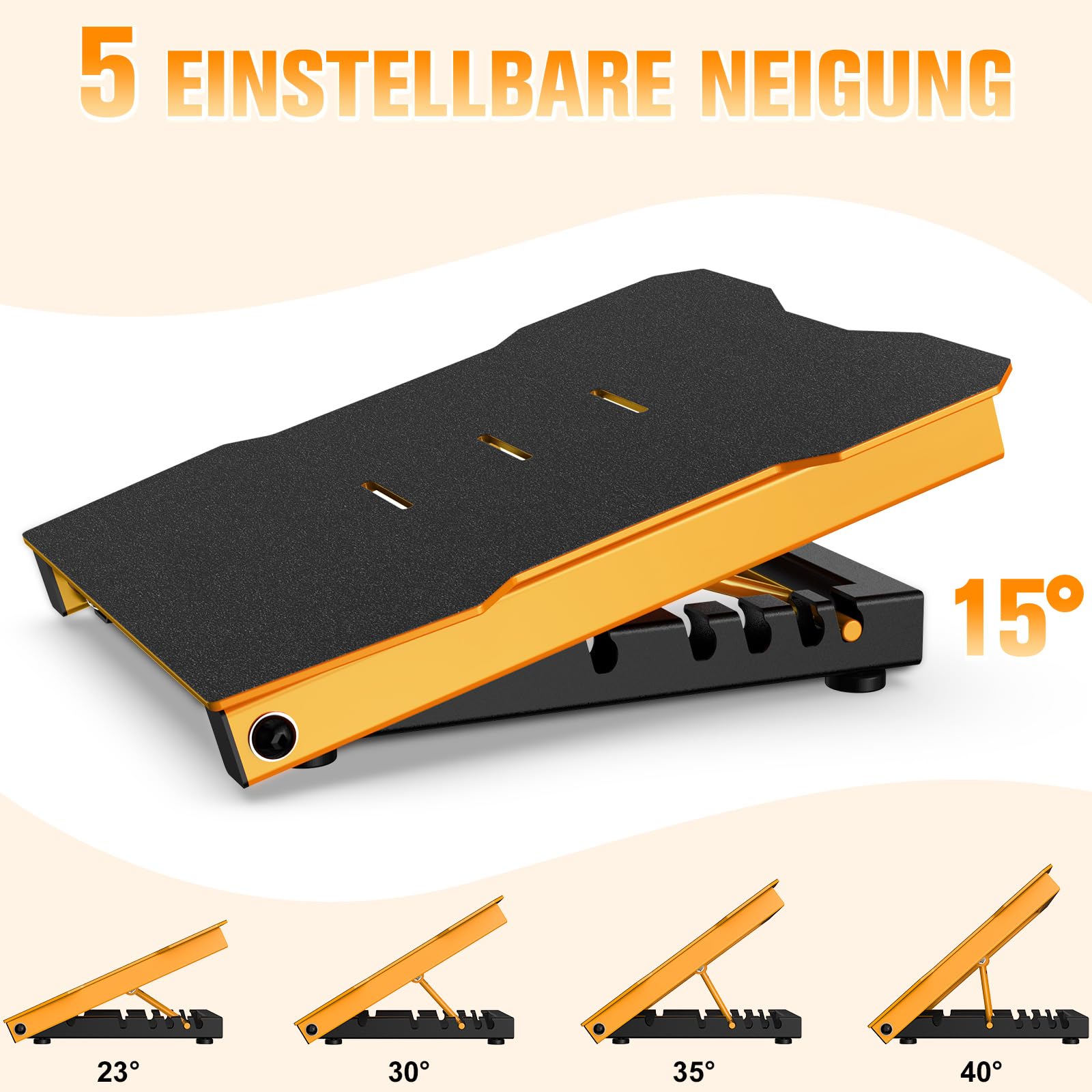 Planche Inclinée En Acier Robuste Pour Mollets - 600LBS, 5 Inclinaisons Réglables, Parfaite Pour Étirements Jambes, Ischio-Jambiers, Genoux Et Chevilles