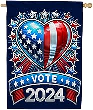 America Forever Vote 2024 Presidential Election House Flag, 28 x 40 inch Double Sided, Civic Duty Banner, Stars Stripes Outdoor Decor, Patriotic Yard Decorations, Voter Encouragement Design