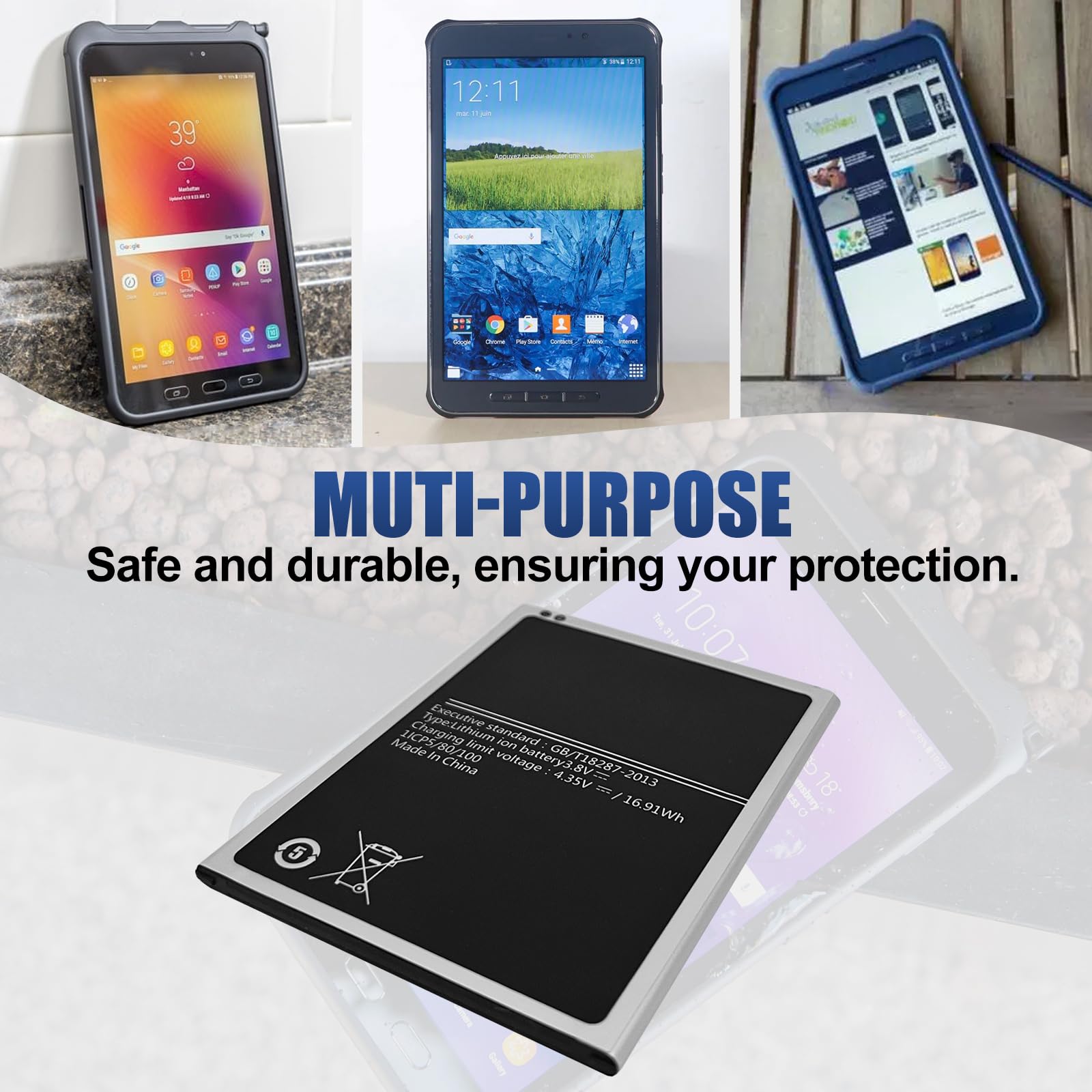 Batería de repuesto para Samsung Galaxy Tab Active, Galaxy Tab Active 2, SM-T365F0, SM-T390, SM-T390N, SM-T395, SM-T395N, batería de repuesto para Samsung EB-BT365BBU, GH43-04317A, etc