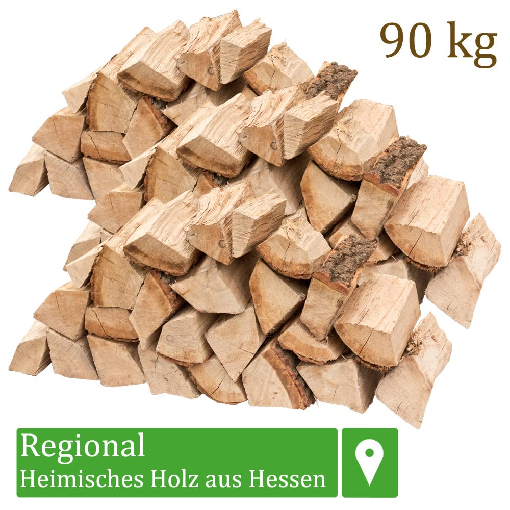 Legna da Ardere 90 kg Per Stufa e Camino Braciere Griglia Cestello per il Fuoco Ceppi 25 cm quercia flameup