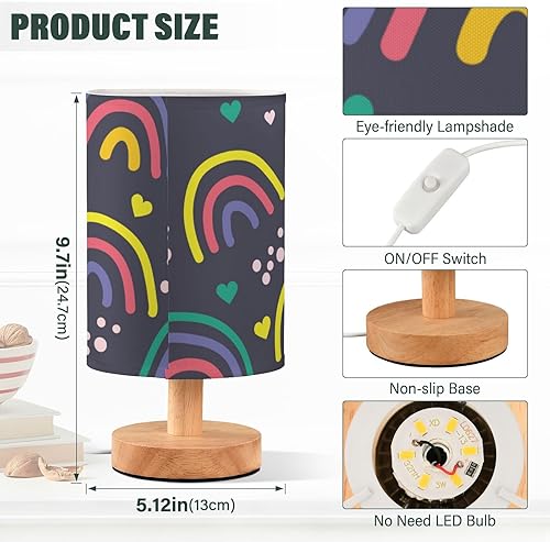 Miniatura 3 de GuoChe Bedside Lamps USB Lamps Burlap Pattern Rainbow Lamps for Small Spaces Glass Table lámparas de mesa para sala