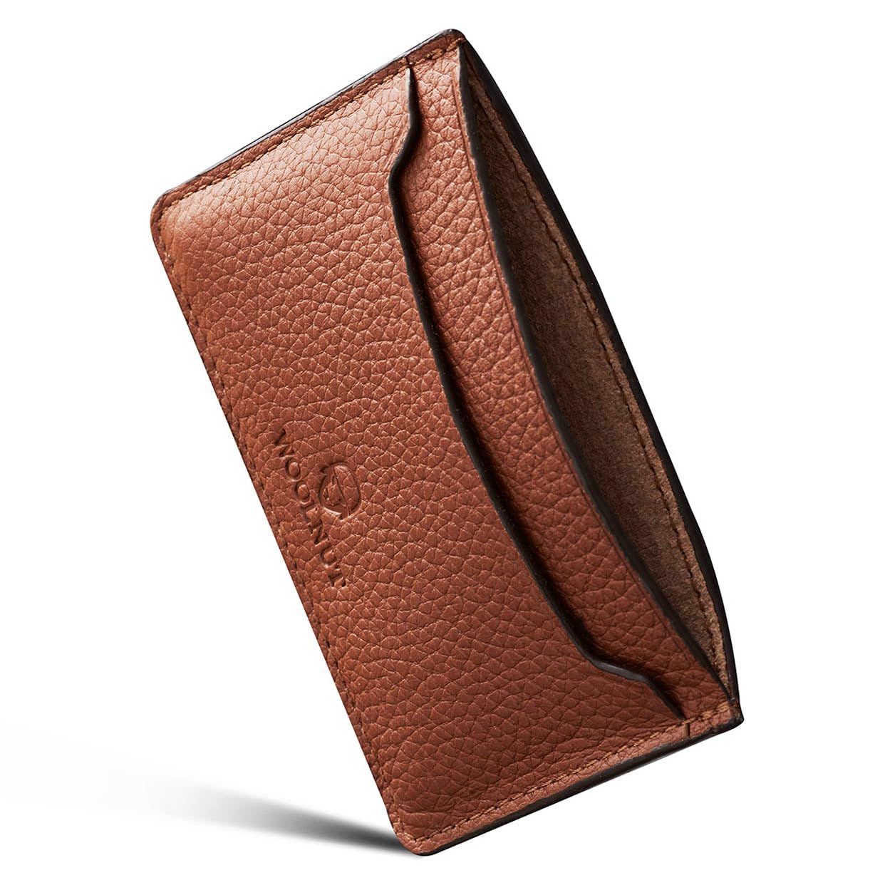 Minimalistic Card Holder Wallet in Scandinavian Full Grain Leather - Cognac