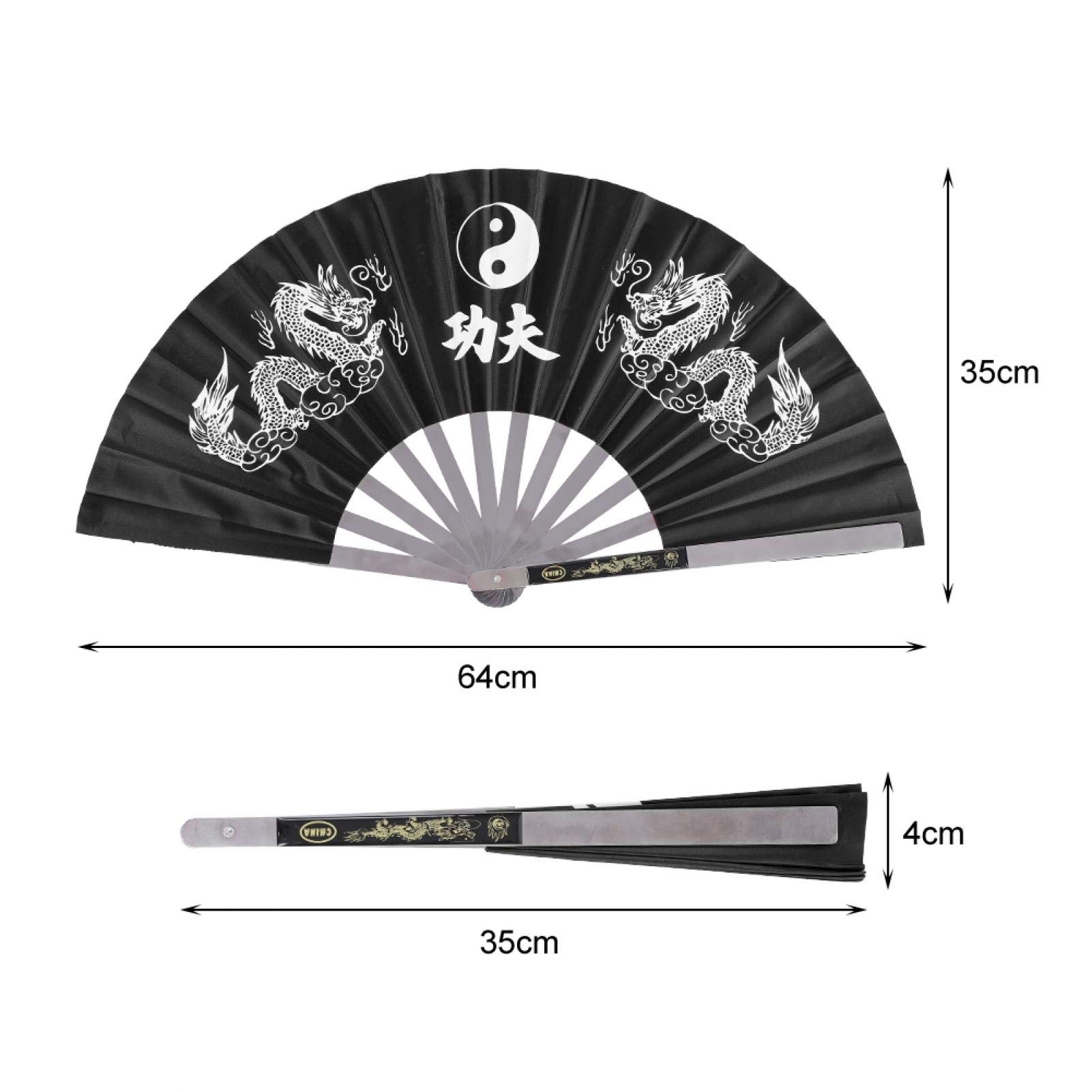 Abanico Tai Chi Soporte Acero Inoxidable Abanico Nailon Abanico Tai Chi Estilo Tradicional Chino Artes Marciales Rendimiento Abanico Tai Chi