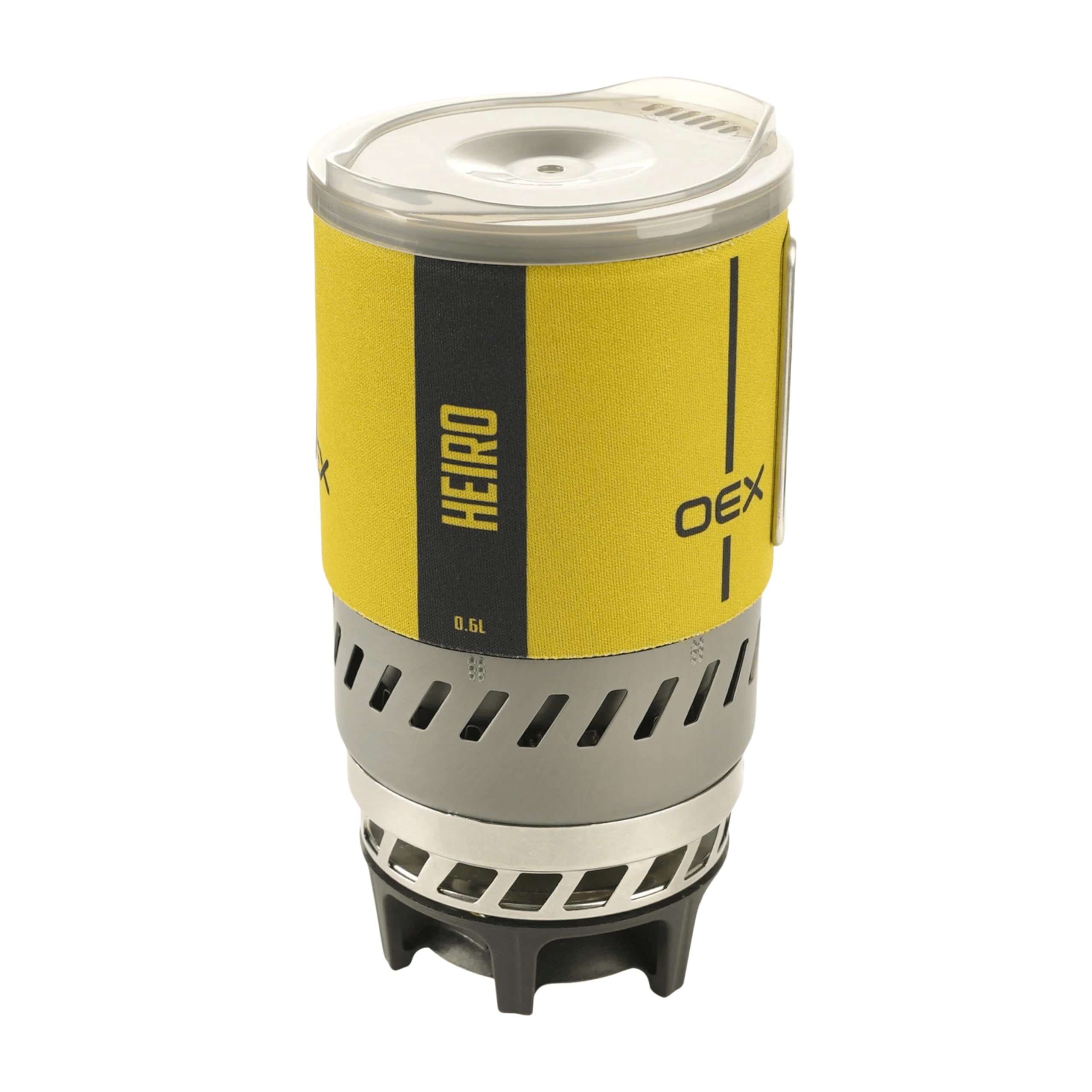 OEX Heiro Stove Set, Camping Cook Set with Heat Exchange System, Piezo Ignition, 1700W, 600ml Pot, Lightweight, 370g (Yellow)