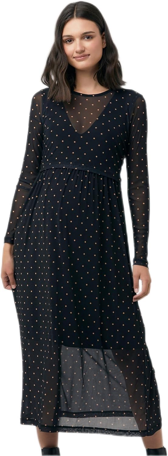 Dot Nursing Dress Black