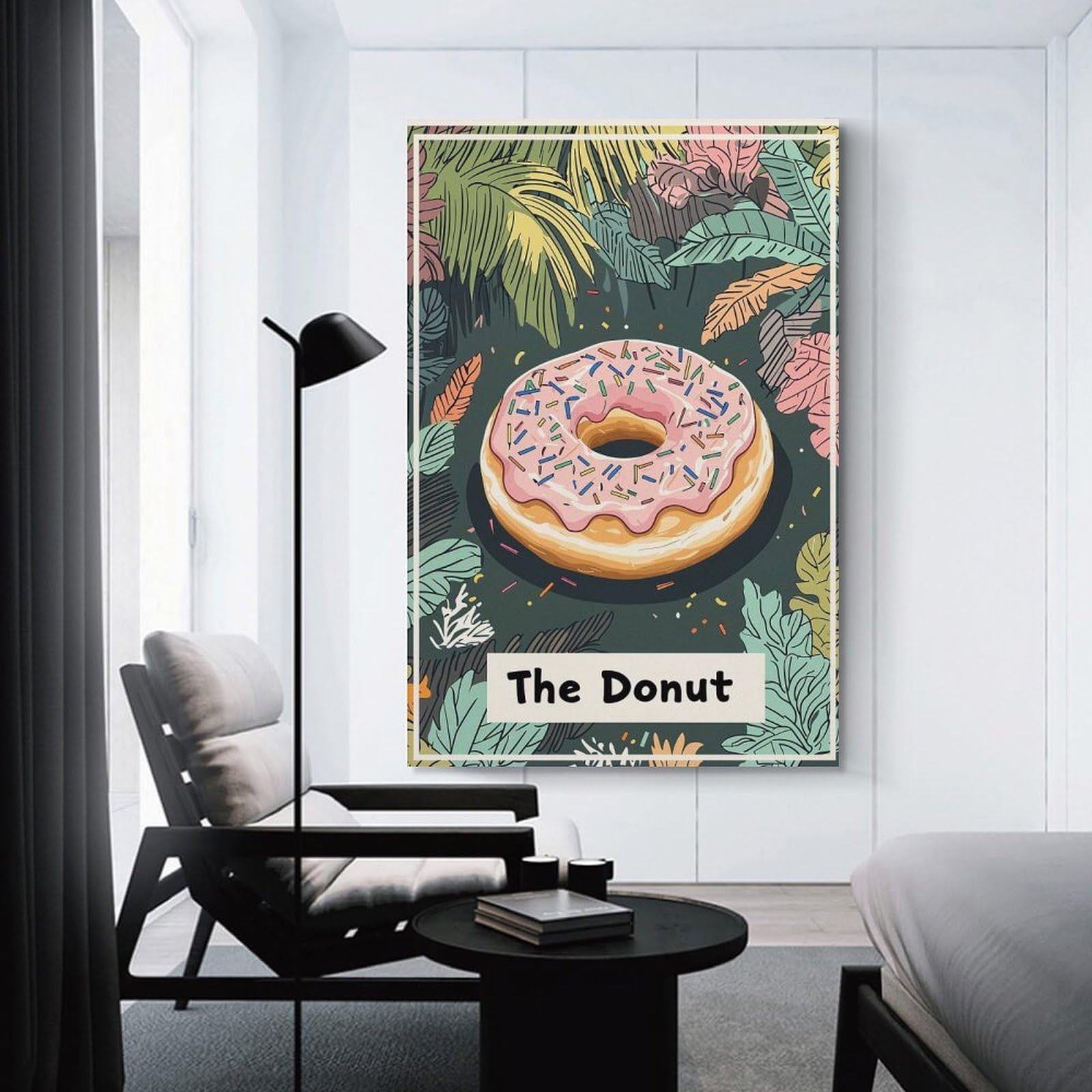Junmoney Donut in Jungle Room Decor Wall Art, 20x30inch(50x75cm), for Front Hall, Corridor Or Welcome Spaces, A Neat Decor Update for Hallways